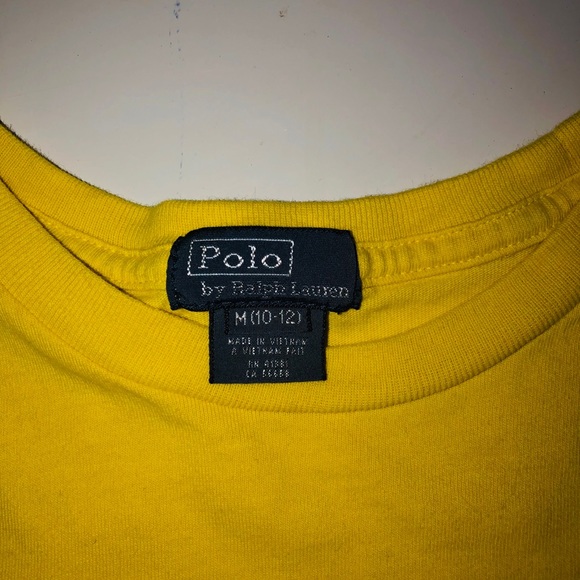 Yellow s/s boys T-shirt M (10-12) Polo by RL - Picture 2 of 3